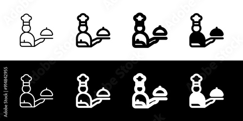 Editable chef, waiter, server vector icon. Food, restaurant. Part of a big icon set family. Perfect for web and app interfaces, presentations, infographics, etc