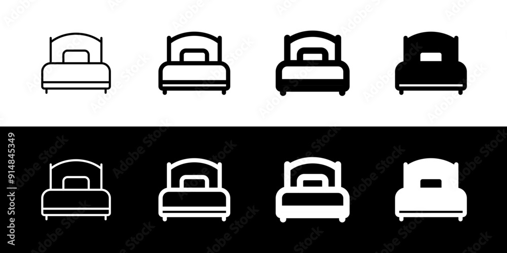 Editable single bed vector icon. Part of a big icon set family. Perfect for web and app interfaces, presentations, infographics, etc Editable single bed vector icon. Part of a big icon set family. Perfect for web and app interfaces, presentations, infographics, etc