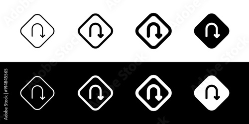 Editable u turn vector icon. Map, location, navigation. Part of a big icon set family. Perfect for web and app interfaces, presentations, infographics, etc