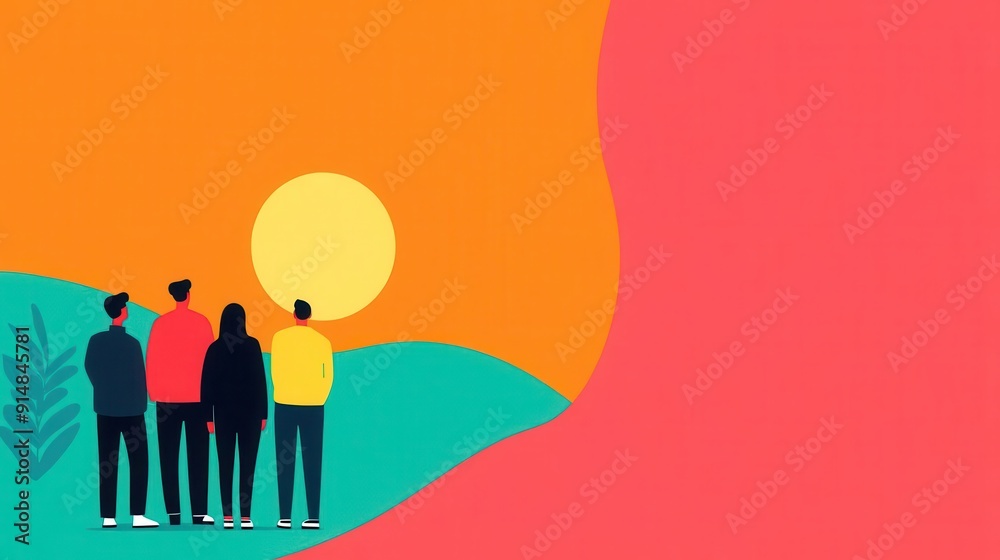 Team goals, collaborative effort, flat design illustration Team goals, collaborative effort, flat design illustration