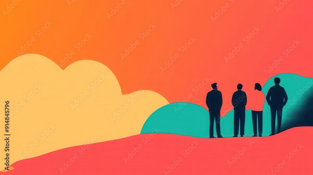 Team goals, collaborative effort, flat design illustration Team goals, collaborative effort, flat design illustration