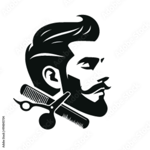 barber silhouette, barber vector.