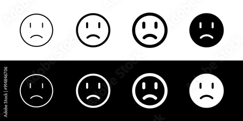 Editable frowning, sad, disappointed face vector icon. Part of a big icon set family. Perfect for web and app interfaces, presentations, infographics, etc