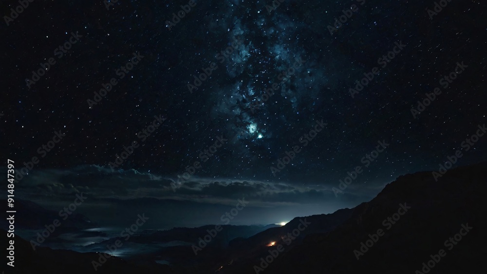 Fototapeta premium a beautiful dark night with a glowing stars in outer space