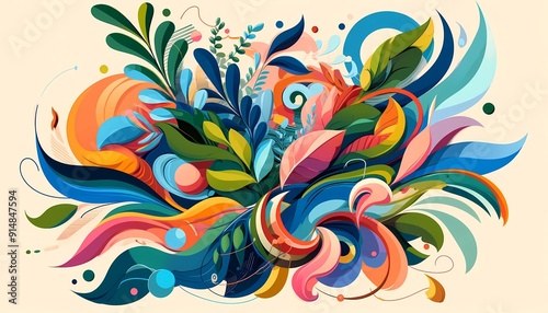 abstract floral background with flowers