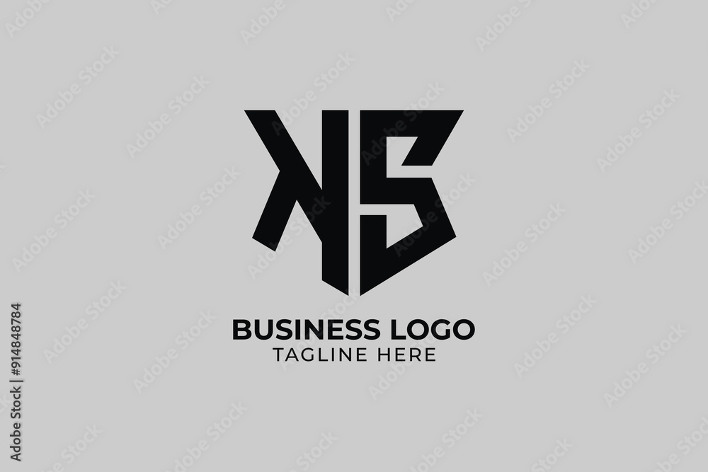 Fototapeta premium letter S shield logo simplicity illustration in flat design monogram symbol