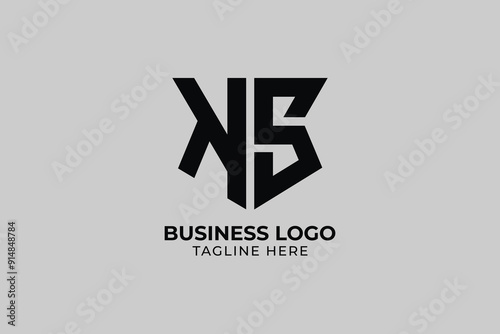letter S shield logo simplicity illustration in flat design monogram symbol