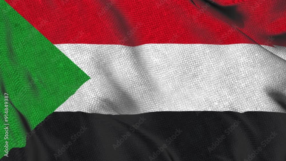  sudan, animation of the sudan flag waving in the wind	