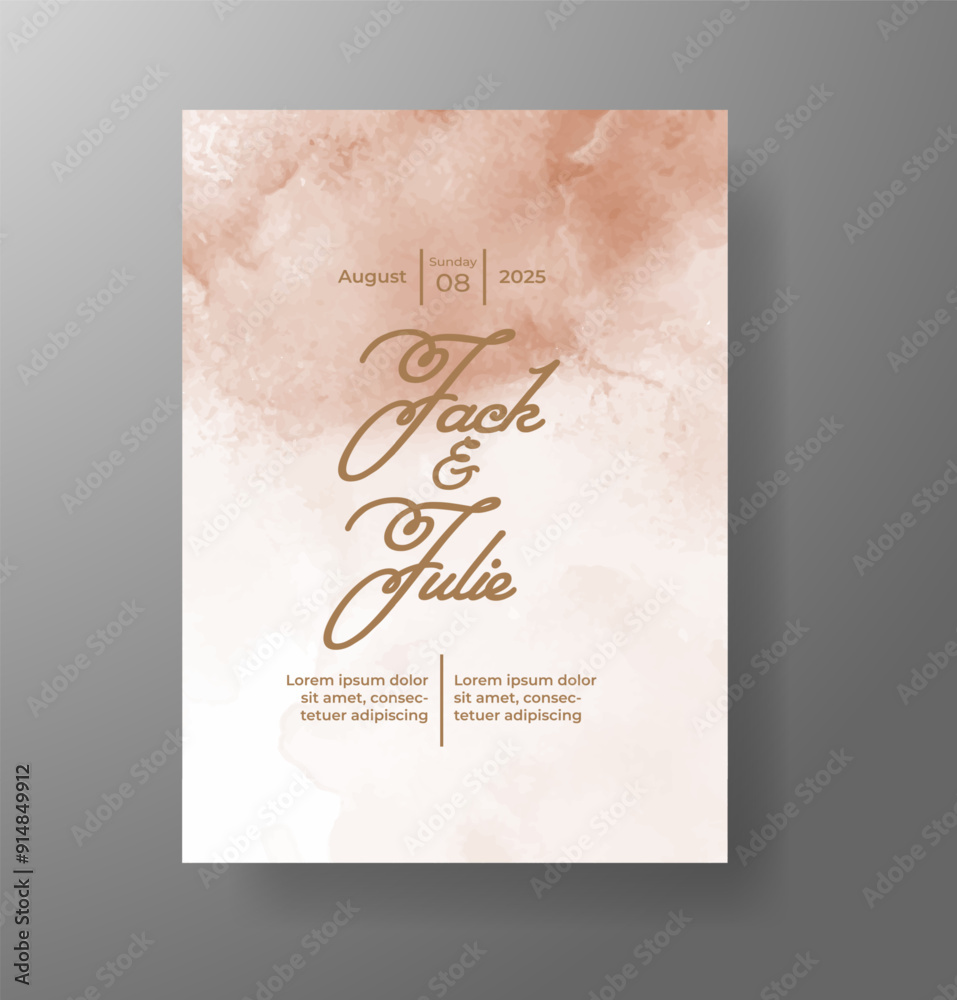 Wedding invitation with Abstract splashed watercolor background Wedding invitation with Abstract splashed watercolor background