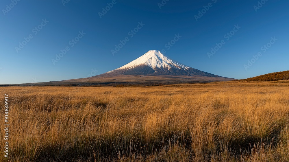 Fototapeta premium Tourist attraction, Mount Fuji, winter Background