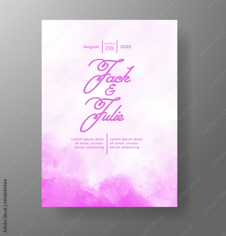 Wedding invitation with Abstract splashed watercolor background Wedding invitation with Abstract splashed watercolor background