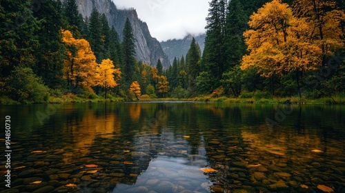 Tourist attraction, Yosemite Valley, majestic landscape Background