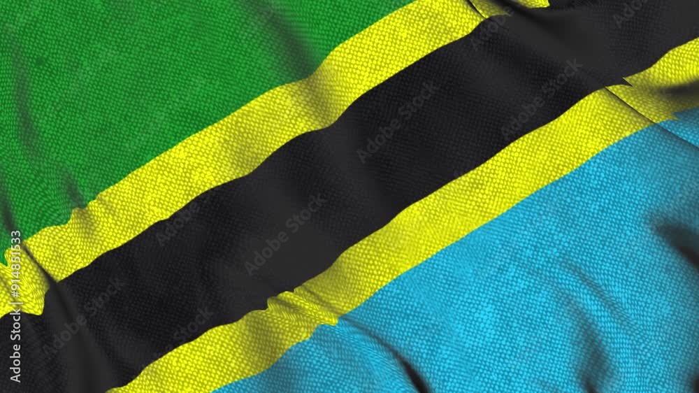  animation of the tanzania flag waving in the wind	