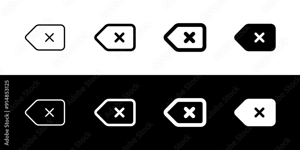 Editable delete, backspace vector icon. Part of a big icon set family ...