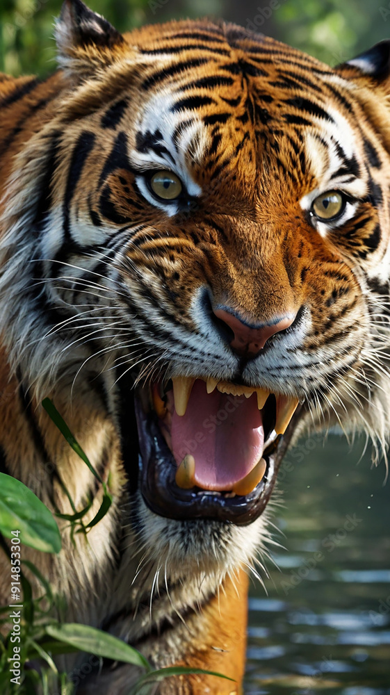 Fototapeta premium white bengal tiger in zoo