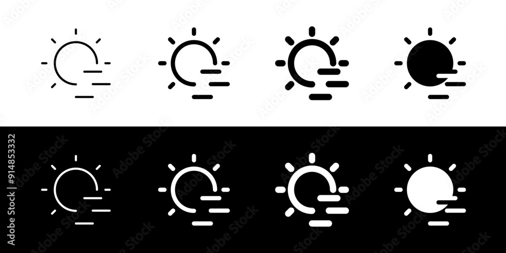 Editable cloudy windy sun vector icon. Part of a big icon set family. Perfect for web and app interfaces, presentations, infographics, etc Editable cloudy windy sun vector icon. Part of a big icon set family. Perfect for web and app interfaces, presentations, infographics, etc