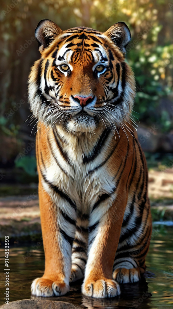 Fototapeta premium white bengal tiger in zoo