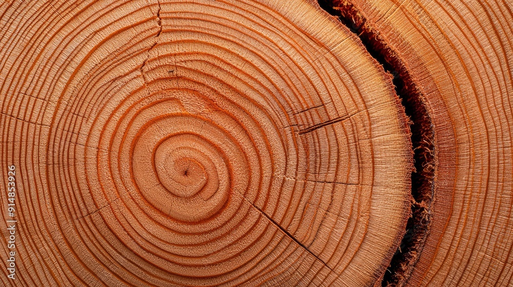 Fototapeta premium Texture of tree rings, cross-section, natural history Background
