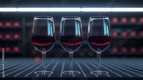 Wine production stages, holographic fermentation, futuristic variety insights