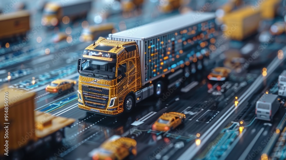 smart logistics, graphic of mobile phone with tracking application with transportation vehicles smart logistics, graphic of mobile phone with tracking application with transportation vehicles