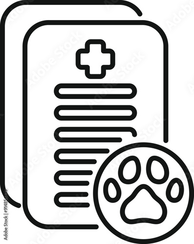 Medical history of a pet being checked by a veterinarian during a consultation