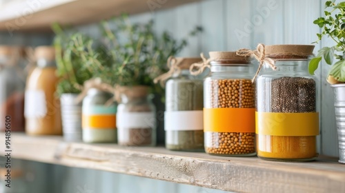 Various brands of Dijon mustard in glass jars on a pantry shelf, featuring vibrant labels and different packaging styles.