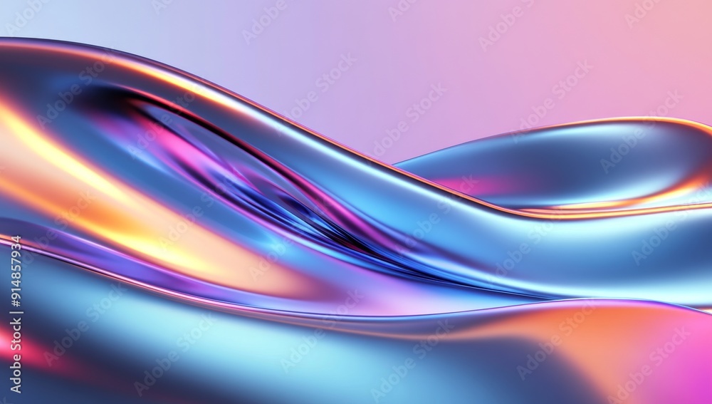 3d render, abstract background with iridescent holographic fluid waves in blue and purple colors, liquid shapes 3d render, abstract background with iridescent holographic fluid waves in blue and purple colors, liquid shapes