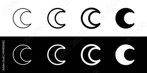 Editable vector crescent moon icon. Part of a big icon set family. Perfect for web and app interfaces, presentations, infographics, etc