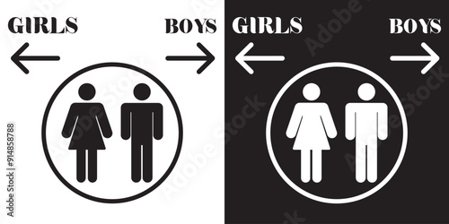 Toilet icon.WC sign.Restroom sign icon . Man, Woman icon flat . male and female toilet sign . wc door plate symbol illustration.Eps 10.