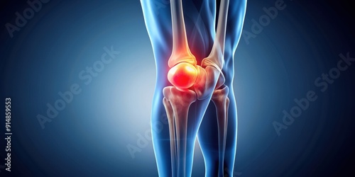 of the patellofemoral joint of the knee showing the signs of patellofemoral pain syndrome , patellofemoral joint, knee, pain photo