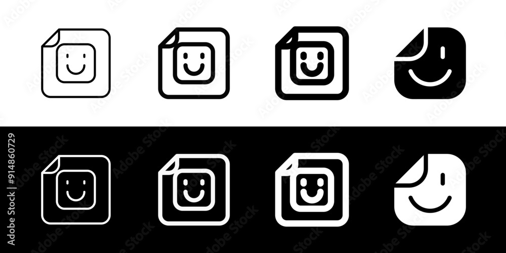 Editable vector emoticon sticker file icon. Part of a big icon set family. Perfect for web and app interfaces, presentations, infographics, etc Editable vector emoticon sticker file icon. Part of a big icon set family. Perfect for web and app interfaces, presentations, infographics, etc