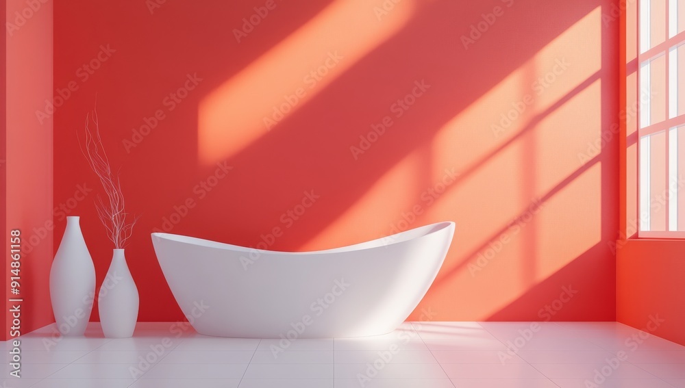 3D rendering of a bright bathroom 3D rendering of a bright bathroom