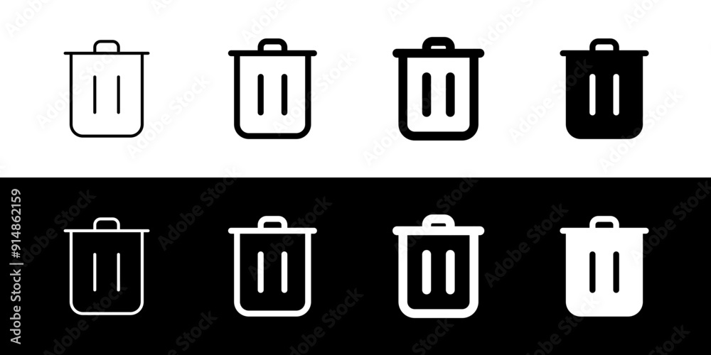 Editable vector delete trash recycle bin icon. Part of a big icon set family. Perfect for web and app interfaces, presentations, infographics, etc Editable vector delete trash recycle bin icon. Part of a big icon set family. Perfect for web and app interfaces, presentations, infographics, etc