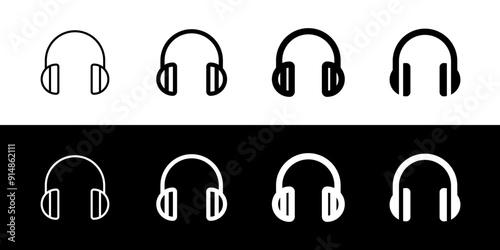 Editable vector headphones earmuffs icon. Black, transparent white background. Part of a big icon set family. Perfect for web and app interfaces, presentations, infographics, etc