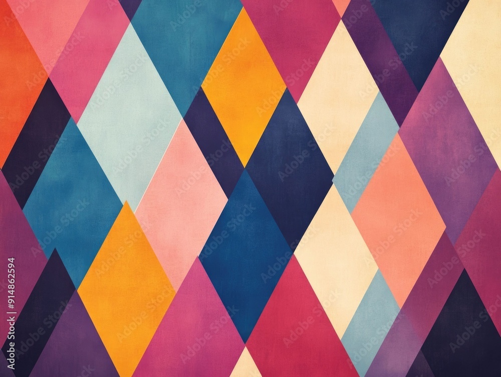Vibrant Mesmerizing Diamond Patterns in a Stunning Art Deco Revival Design Featuring Rich Colors Intricate Geometry and a Captivating Glamorous Aesthetic