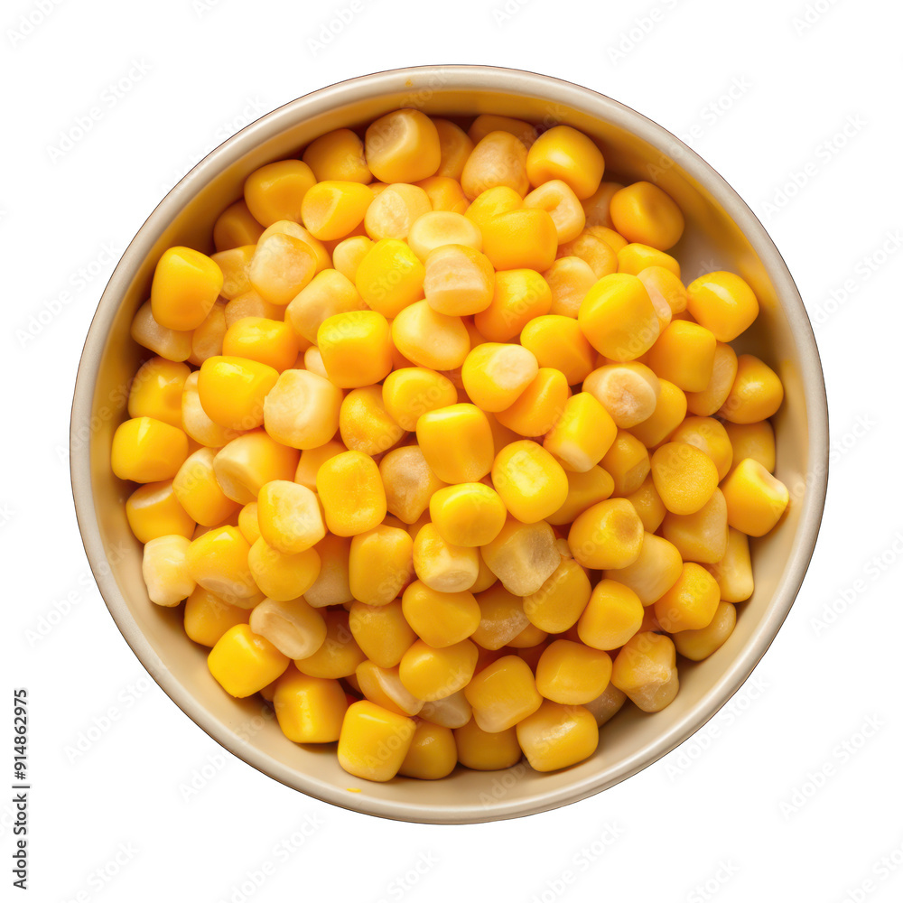 Boiled corn seeds in bowl isolated on transparent background Boiled corn seeds in bowl isolated on transparent background