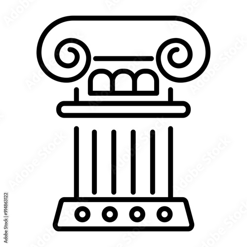A line icon of historic art 