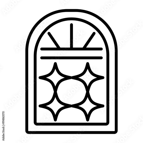 A line style icon of etching glass