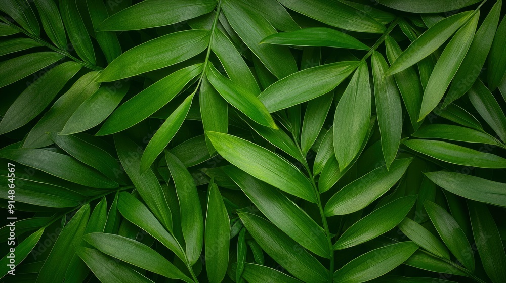 Fototapeta premium Leaf pattern, botanical wallpaper, green hues Background