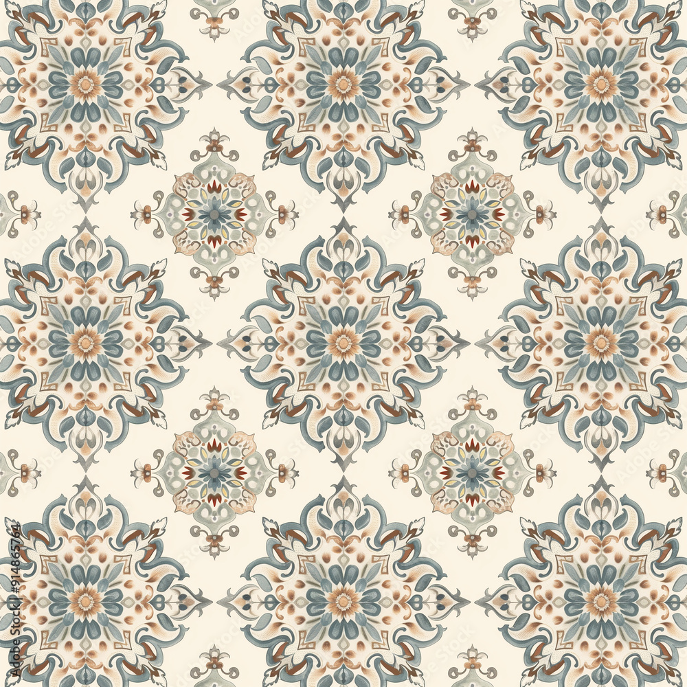 Fototapeta premium Classic Bohemian Boho Chic Seamless Pattern Collection Digital Download