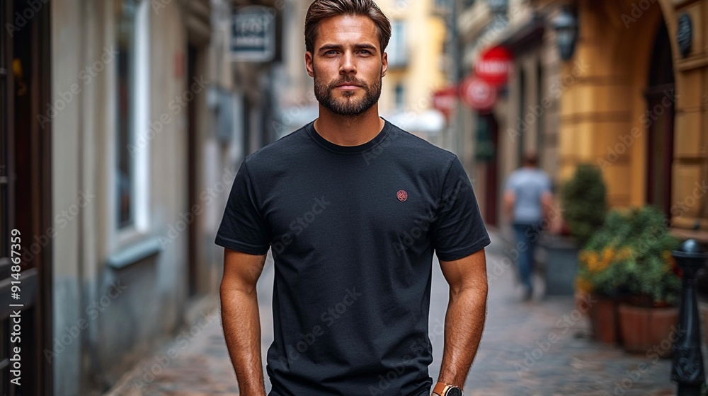 Set of images featuring a boy wearing a black t-shirt in daylight, ideal for casual wear mockups and design templates, isolated on transparent background, Generative AI Set of images featuring a boy wearing a black t-shirt in daylight, ideal for casual wear mockups and design templates, isolated on transparent background, Generative AI