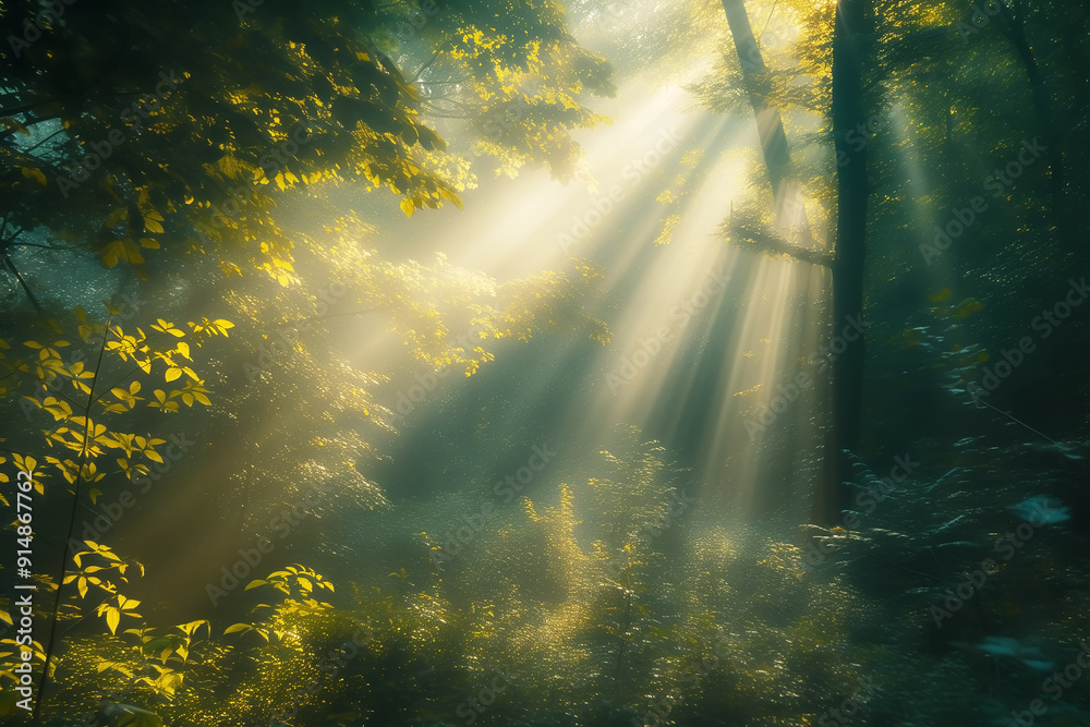 Beautiful background of a forest with the setting sun Beautiful background of a forest with the setting sun