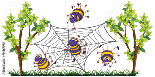 Playful Spiders on a Web