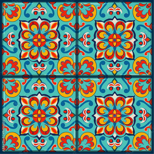 Colorful Mexican Tile Pattern