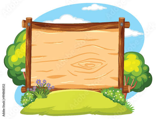 Wooden Sign in a Garden