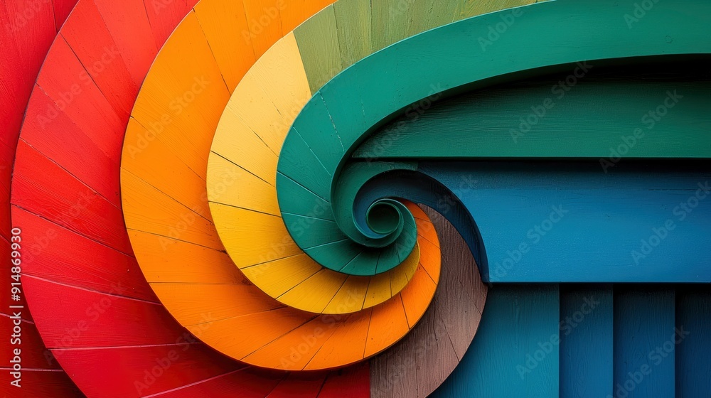 Fototapeta premium Spiral pattern, abstract art, colorful design Background