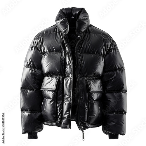 Black puffer jacket for men clip art