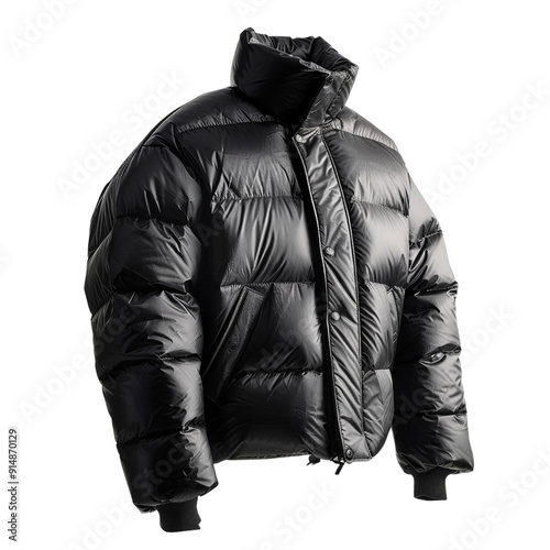 Black puffer jacket for men clip art