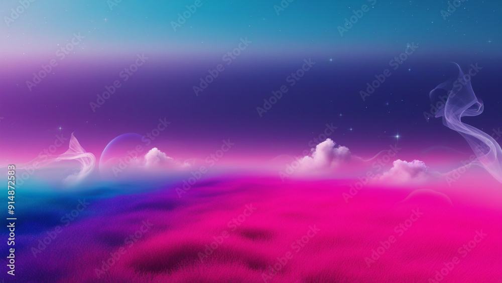 Fototapeta premium Create a surreal dreamscape with a gradient from violet to magenta.