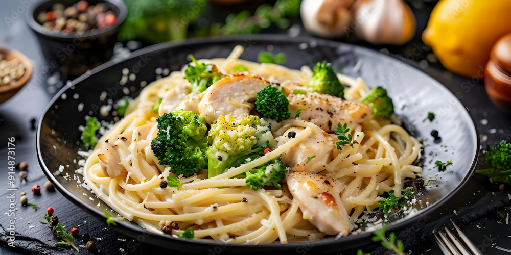 Delicious Chicken and Broccoli Pasta - Food Photography Delicious Chicken and Broccoli Pasta - Food Photography